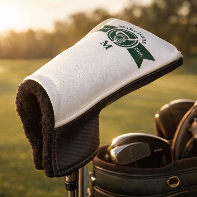 Personalisiertes klassisches grünes Golf-Monogramm Golf Headcover (Von Creator hochgeladen)