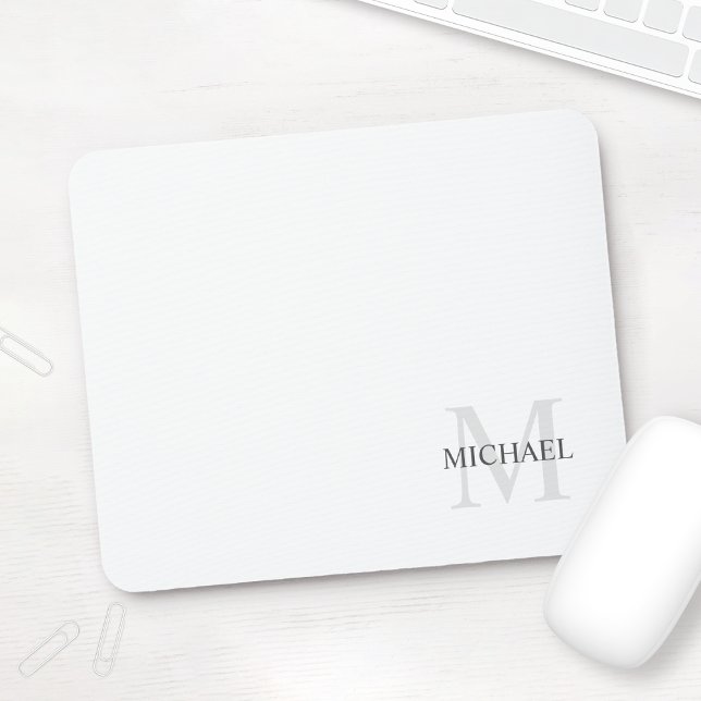 Personalisiertes klassisches Monogramm und Name Mousepad (Von Creator hochgeladen)