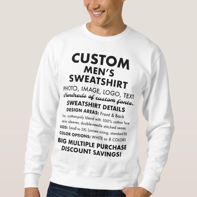 Personalisiertes, klassisches Sweatshirt für Männe (Vorderseite)