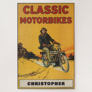 Personalisiertes klassisches Vintage-Motorrad für  Puzzle