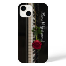 Personalisiertes Klavier mit einer roten Rose - ro