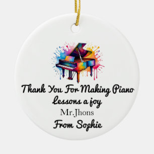 Personalisiertes Klavierlehrergeschenk, Klavierleh Keramik Ornament