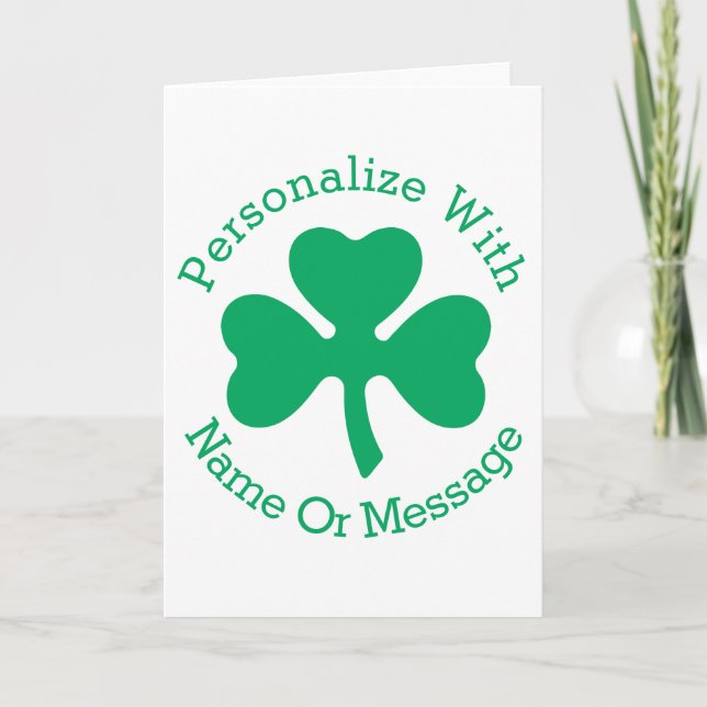 PERSONALISIERTES Kleeblatt St Patricks Day Karte (Vorderseite)