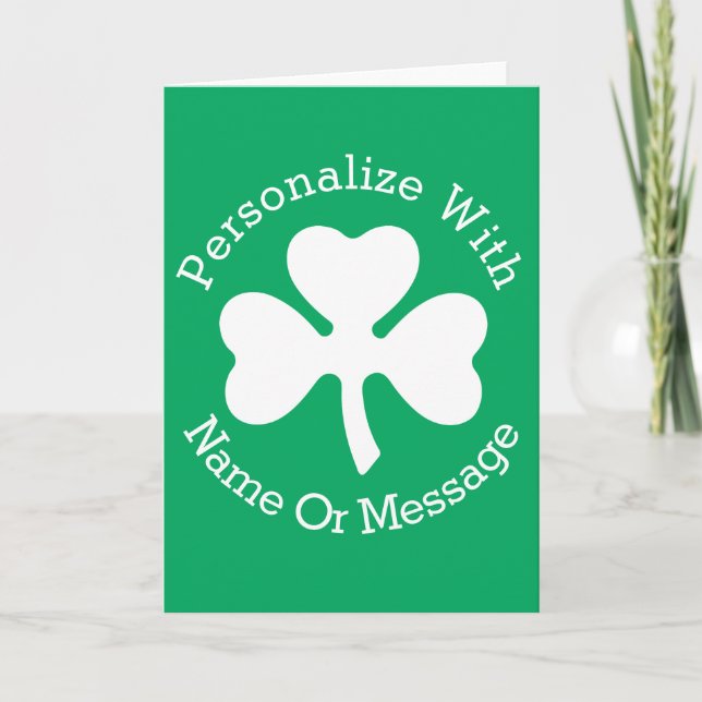 PERSONALISIERTES Kleeblatt St Patricks Day Karte (Vorderseite)
