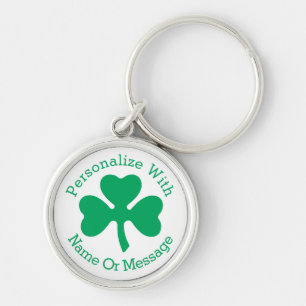 PERSONALISIERTES Kleeblatt St Patricks Day Schlüsselanhänger