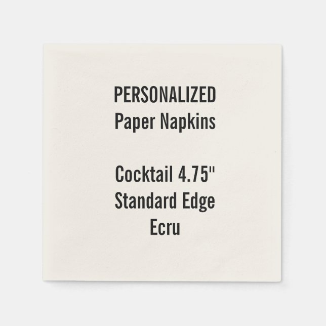 Personalisiertes kleines ECRU Cocktailpapier Napki Serviette (Vorderseite)