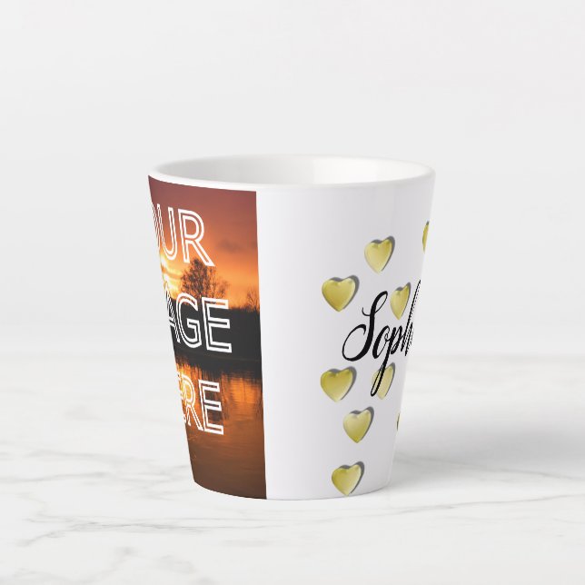 Personalisiertes kleines Foto Latte Tasse (Vorderseite)