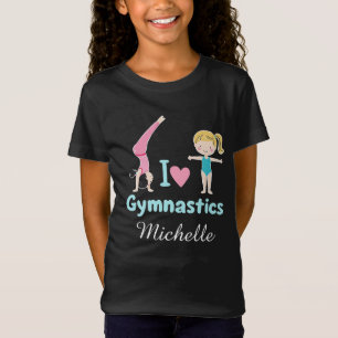 Personalisiertes Kleines GymnastGirl, I Liebe Gymn T-Shirt