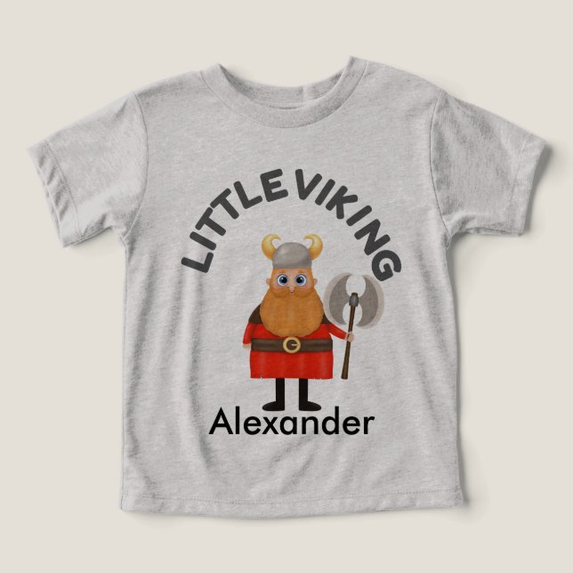Personalisiertes kleines Wikinger-Kinder-T-Shirt (Design Vorderseite)