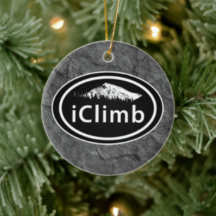 Personalisiertes Klettern Klettersteig Weihnachten Keramikornament