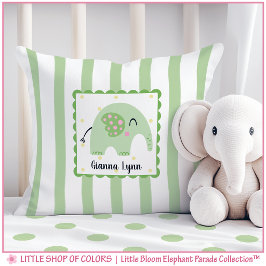 Personalisiertes Kloverelefanten-Kinderzimmer Kissen