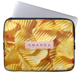 Personalisiertes knuspriges Kartoffelchip-Design Laptopschutzhülle