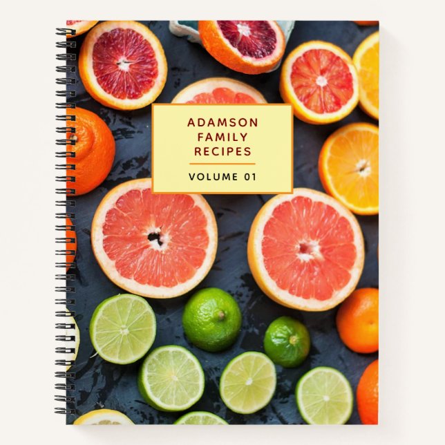 Personalisiertes Kochbuch. | Orange Citrus Recipe Notizbuch (Vorderseite)