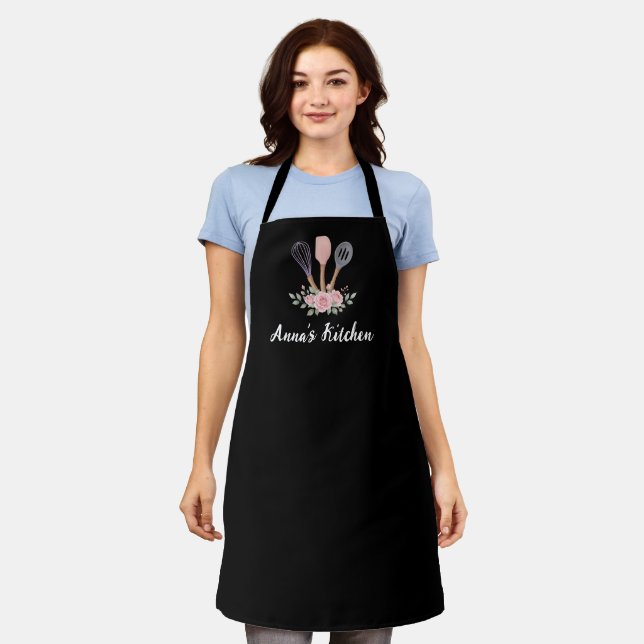 Personalisiertes Kochen Floraler Chef Küche Schürze (Getragen)