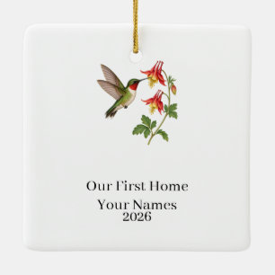 Personalisiertes Kolibri-Erstheim Keramikornament