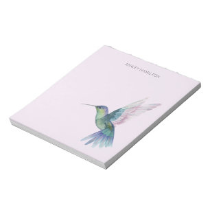 Personalisiertes Kolibri-Wasserfarbbild Notizblock