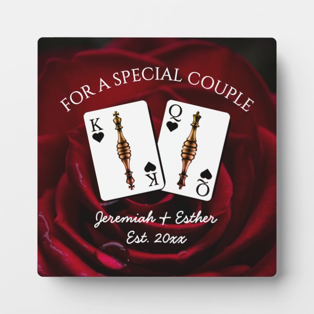 Personalisiertes Königin-König-Special-Paar Valent Fotoplatte (Vorderseite)