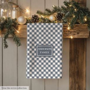 Personalisiertes Koralle-Grau-Tartan-Handtuch im k Geschirrtuch