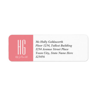 Personalisiertes korallenrotes rosa mit Monogramm