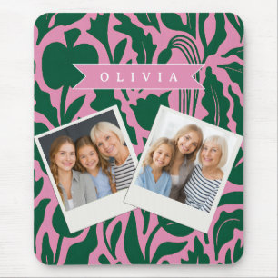 Personalisiertes kräftiges rosa botanisches Blumen Mousepad