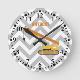 Personalisiertes Kranbaumuster Runde Wanduhr