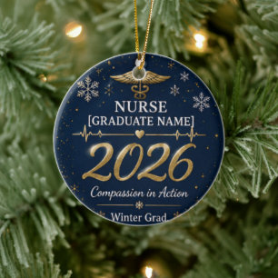 Personalisiertes Krankenschwester-Abschluss-Orname Keramik Ornament