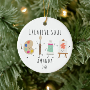 Personalisiertes Kreativ-Seele-Künstler-Ornament Keramik Ornament