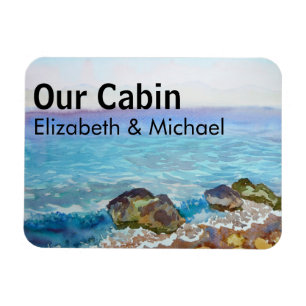 Personalisiertes Kreuzfahrt-Tür-Meer-Wasserfarbe O Magnet