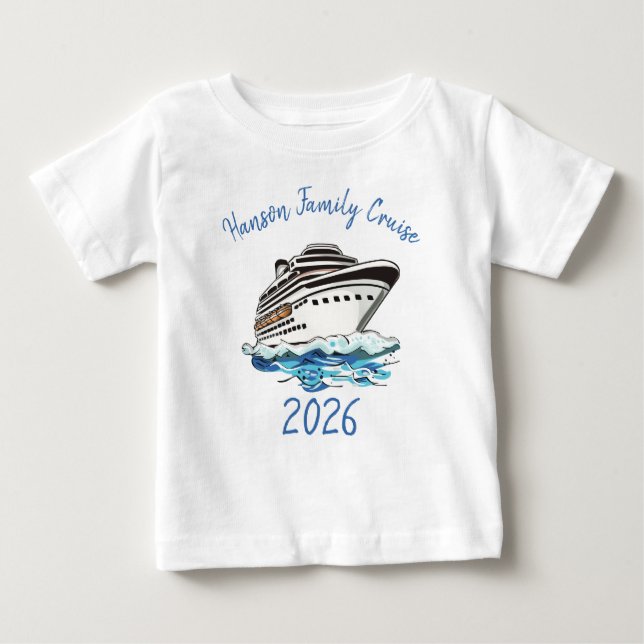 Personalisiertes Kreuzfahrtschiff Baby T-shirt (Vorderseite)
