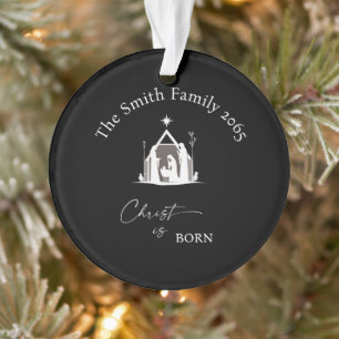 Personalisiertes Krippen-Foto-Acrylnachts Weihnach Ornament