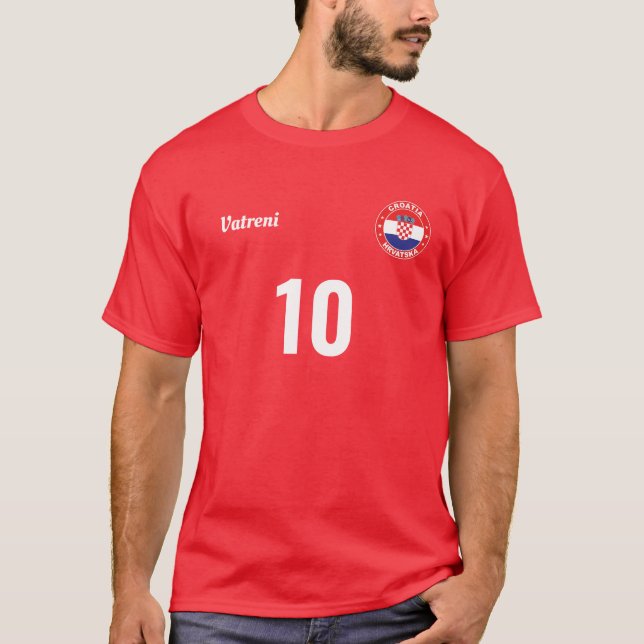 Personalisiertes kroatisches Nationalteam Jersey T-Shirt (Vorderseite)