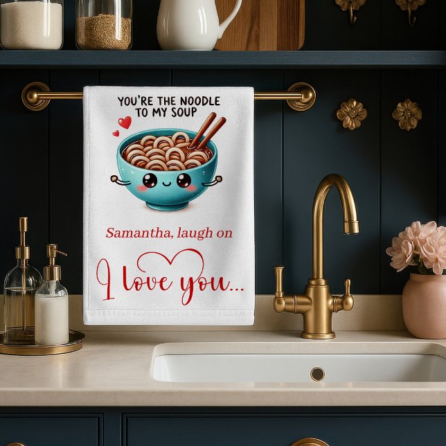 Personalisiertes Küchentuch Lustige Lebensmittel L (Personalized Kitchen Towel Funny Food Love Quotes)