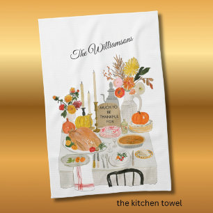 PERSONALISIERTES KÜCHENTUCH THANKSGIVING-TISCH 