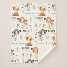 Personalisiertes Kuh Baby Blanket | 30 x 40 Sherpa Sherpadecke