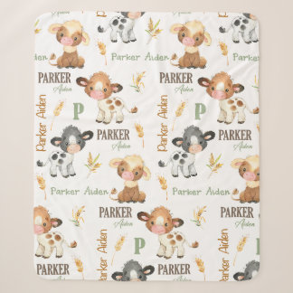 Personalisiertes Kuh Baby Blanket | 50x60 Sherpa Sherpadecke