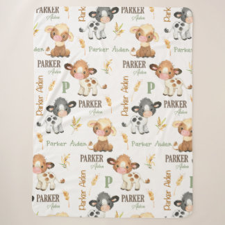 Personalisiertes Kuh Baby Blanket | 60 x 80 Sherpa Sherpadecke
