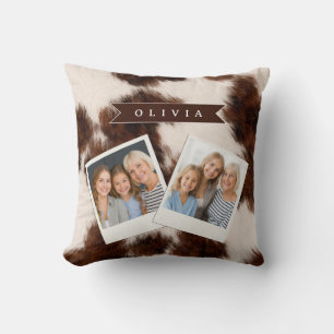Personalisiertes Kuhdruck-Cowgirl-Geschenk im West Kissen
