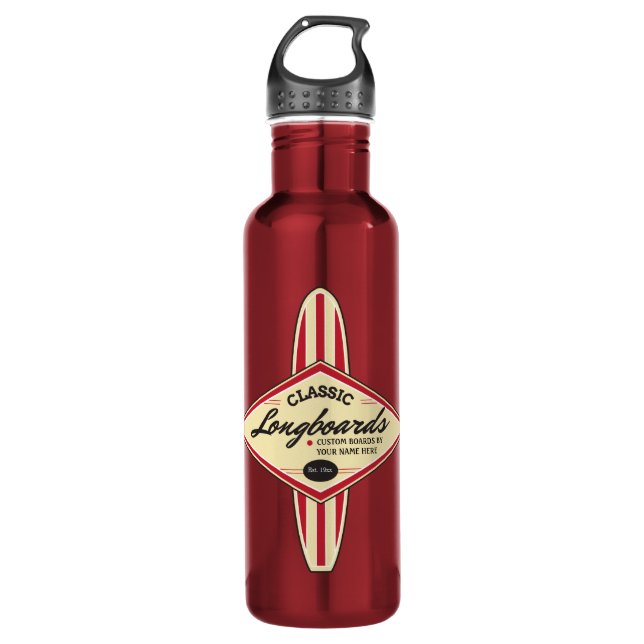 Personalisiertes kundenspezifisches Longboards Trinkflasche (Vorderseite)