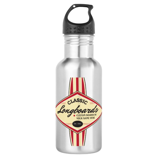Personalisiertes kundenspezifisches Longboards Trinkflasche (Vorderseite)