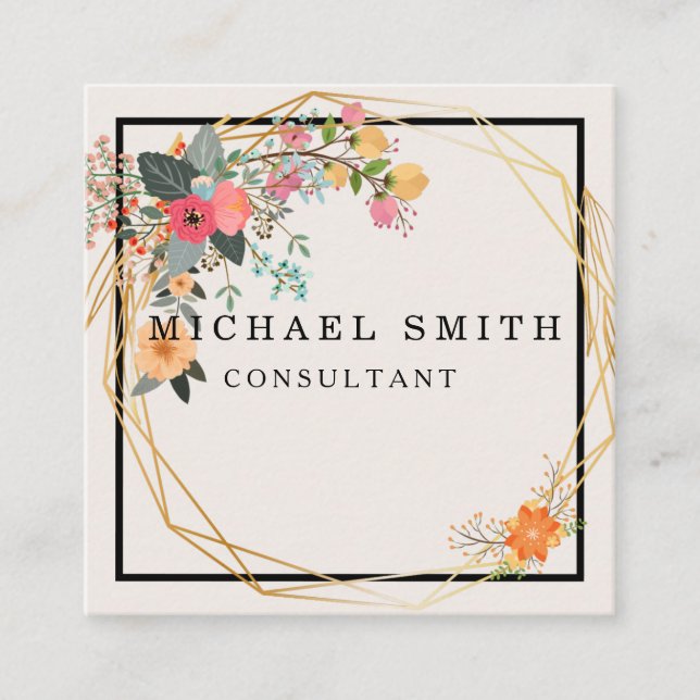 Personalisiertes, kundenspezifisches Minimalistisc Quadratische Visitenkarte (Vorderseite)