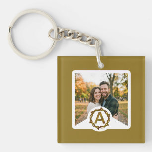 Personalisiertes Kunsthandwerk Monogramm A Holzr Schlüsselanhänger