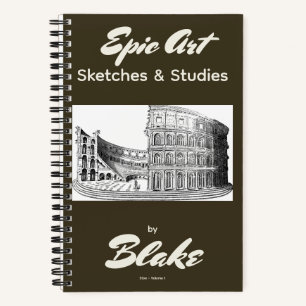 Personalisiertes Kunstskizzenbuch 2 Skizzen Espres Notizbuch