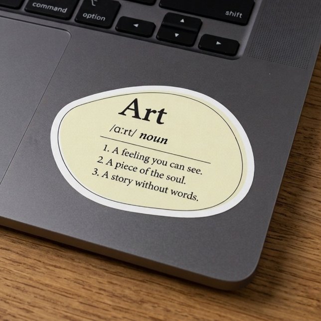 Personalisiertes Kunstwörterbuch-Definitions-Aufkl Aufkleber (Fully customizable art dictionary definition vinyl sticker)