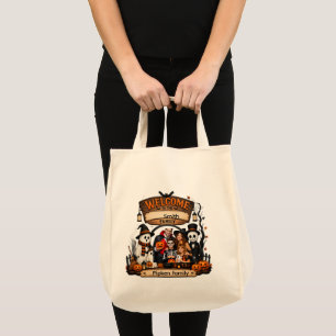 Personalisiertes Kürbisfamilien-Halloween-Schild Tragetasche