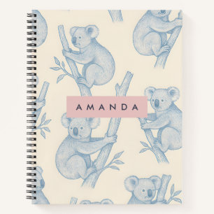 Personalisiertes Kuscheliges Koala-Muster Notizbuch