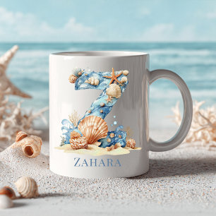 Personalisiertes Küstenmonogramm Z Anfangsbuchstab Kaffeetasse