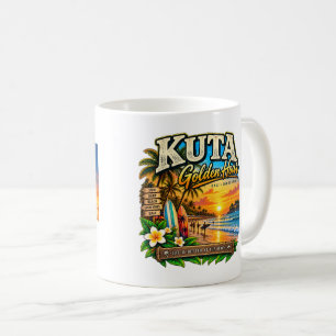 Personalisiertes Kuta-Golden-Hour-Buchstaben-Desig Kaffeetasse