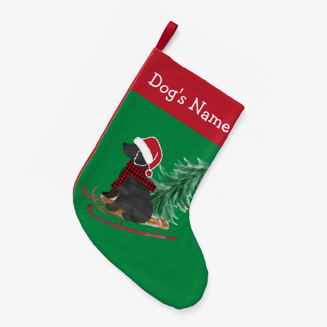 Personalisiertes Labradoodle Weihnachtsgeschirr Kleiner Weihnachtsstrumpf (Vorderansicht (hängend))