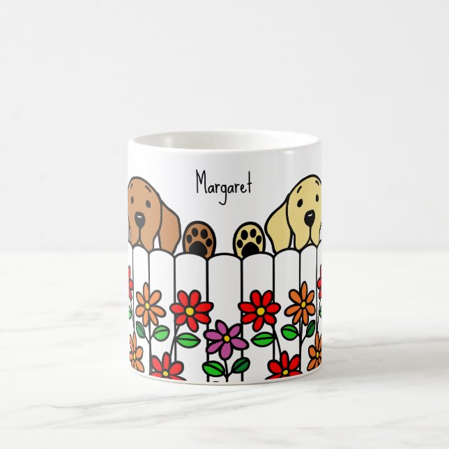 Personalisiertes Labrador Duo Kaffee-Tasse Kaffeetasse (Mittel)