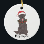 Personalisiertes Labrador (Schokolade) Keramik Ornament<br><div class="desc">Machen Sie die schöne Liste in diesem Jahr mit einem personalisierten Ornament Ihrer Lieblings-kleine Elf!</div>